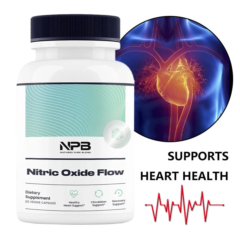 Nitric Oxide Flow Supplement Heart Health Blood Circulation Exercise 60 Capsule
